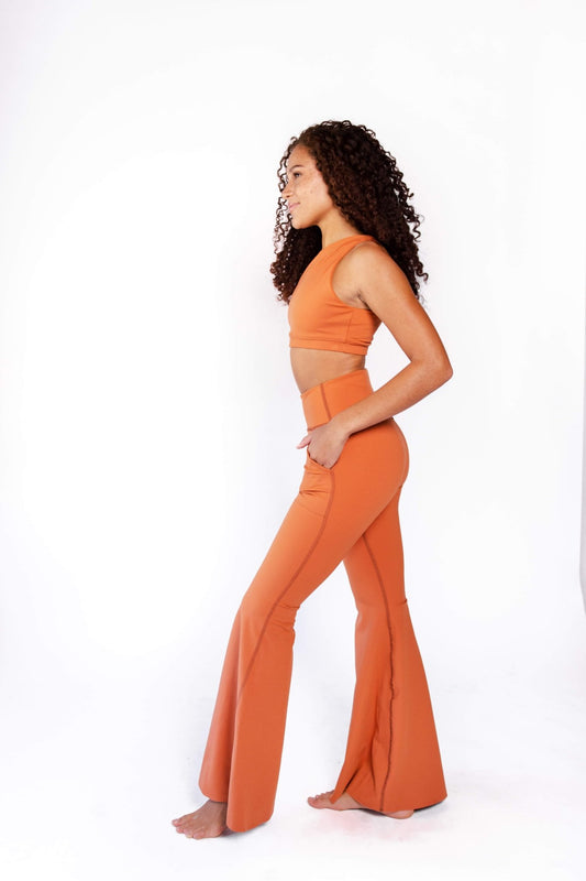 Bell Bottoms 2.0 in Burnt Orange | Yoga Democracy | Evolve Fit Wear