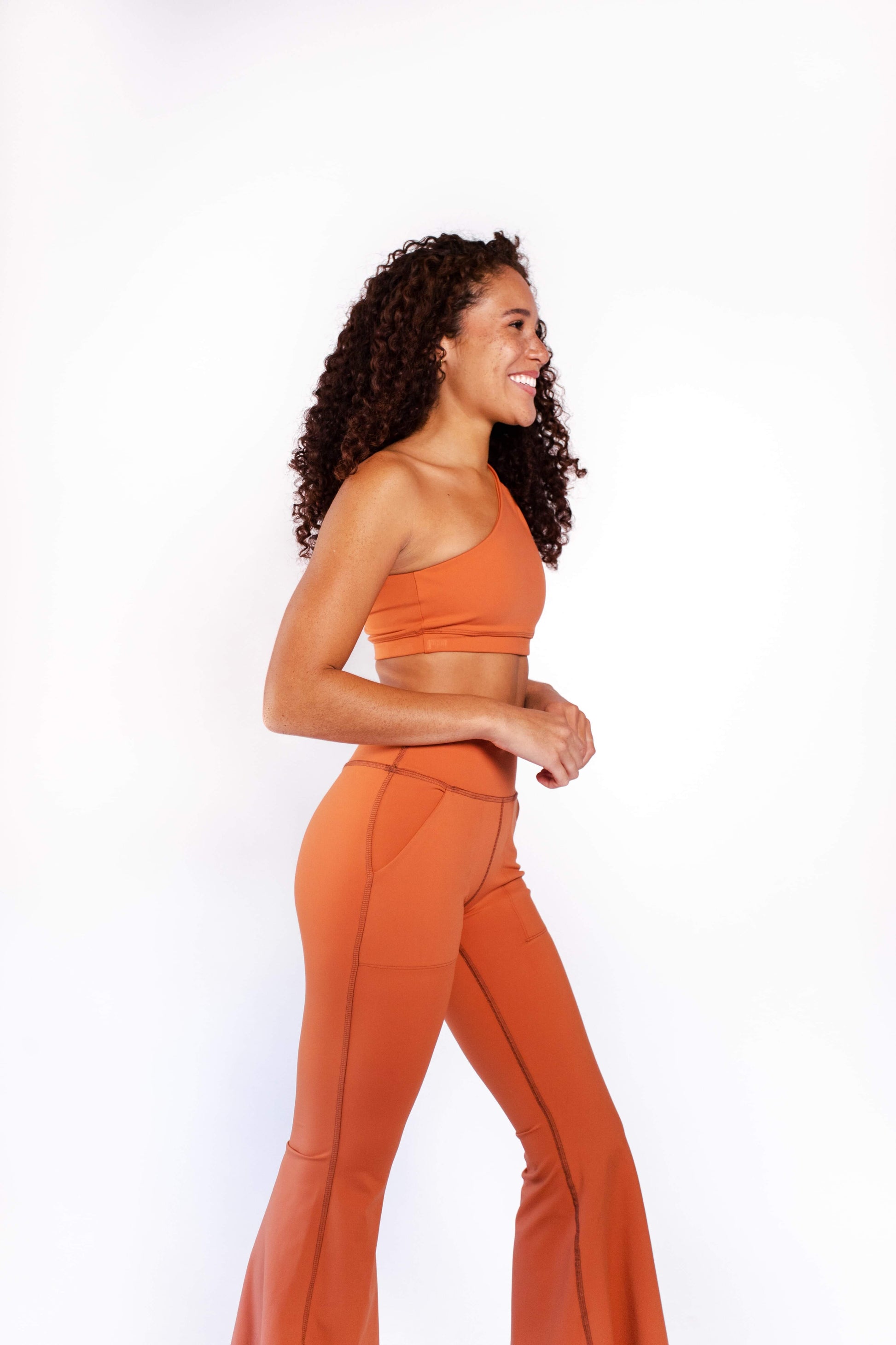 The Maverick Bra in Burnt Orange | Yoga Democracy | Evolve Fit Wear