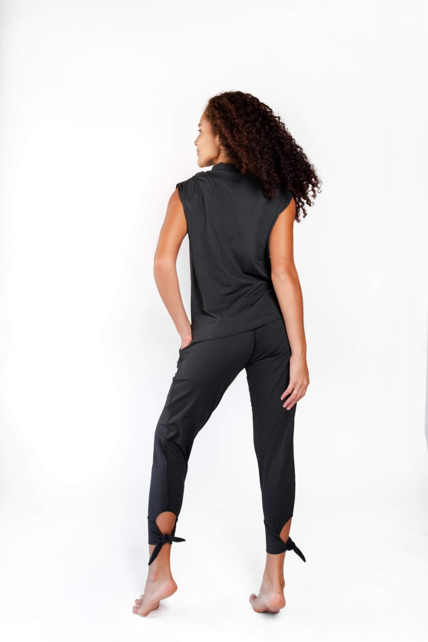 Goddess Cowl Tank in Jet Black | Yoga Democracy | Evolve Fit Wear