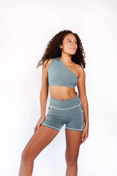 Non-Stop Short in Sage Green front