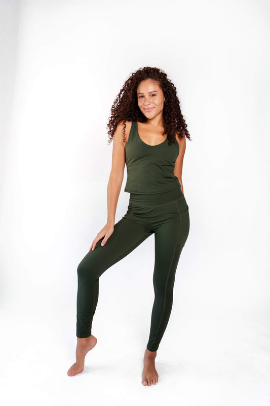 Vitality Tank in Forest Green | Yoga Democracy | Evolve Fit Wear