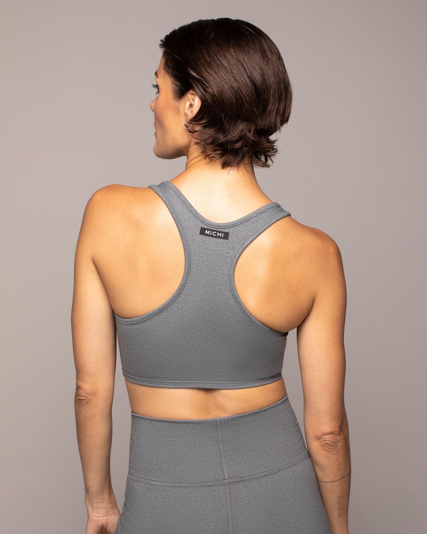 Instinct Warm Compression Longline Bra - Granite Grey