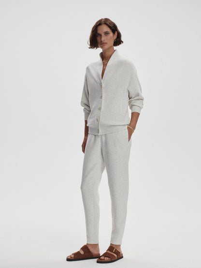 Varley Celeste Button Through Sweat - Ivory Marl | Varley | Evolve Fit Wear