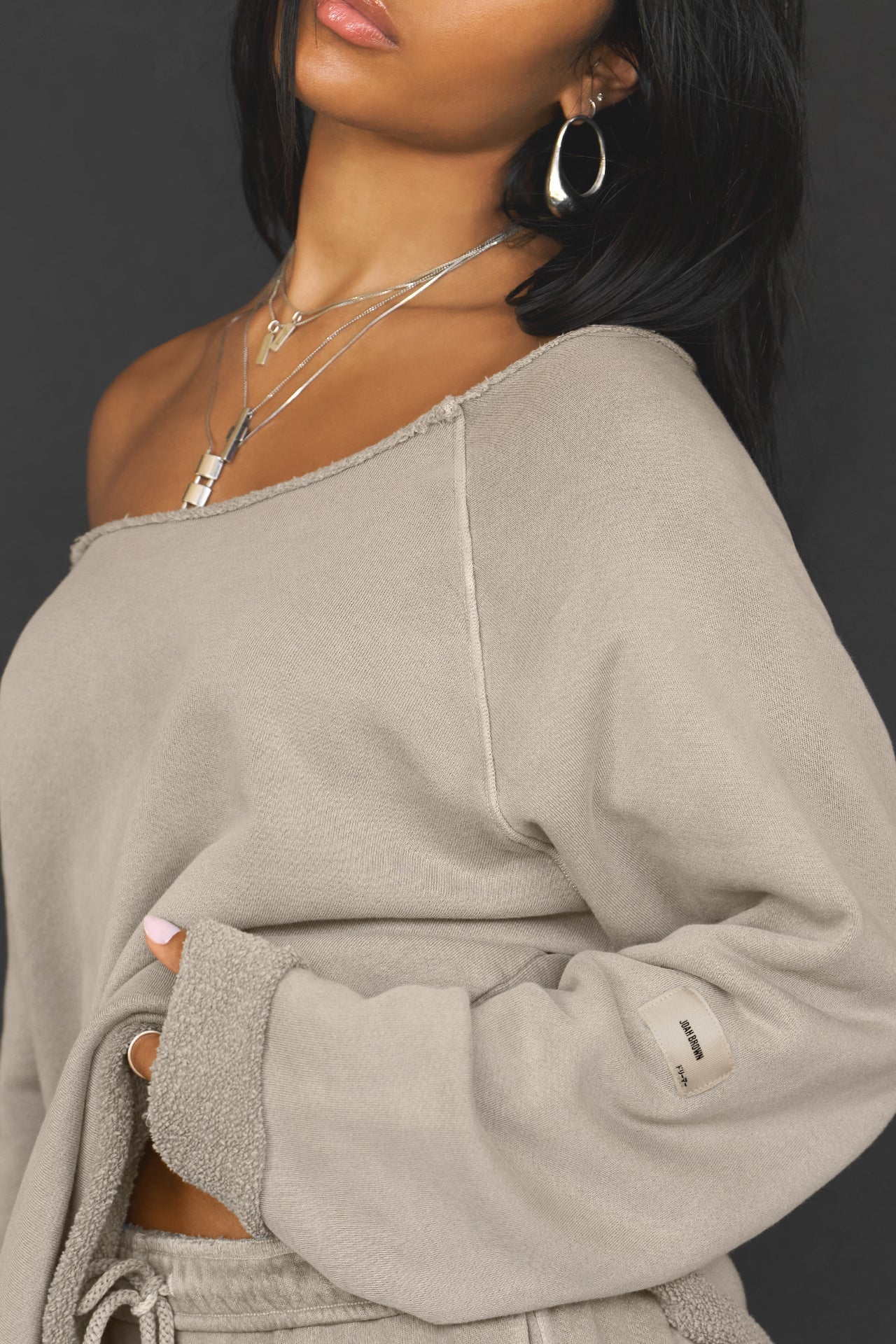 Joah Brown Slouchy Pullover - Sand