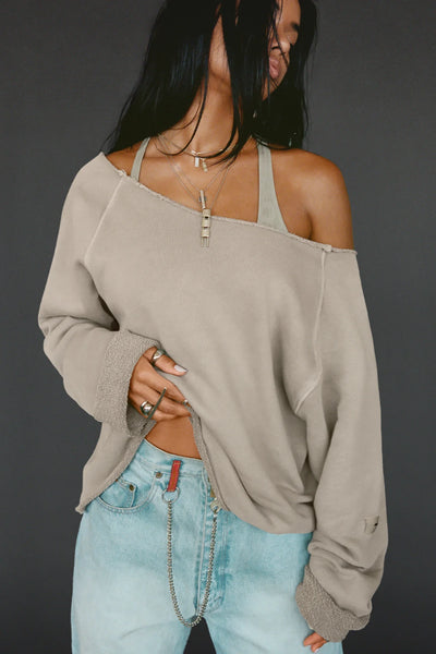Joah Brown Slouchy Pullover - Sand