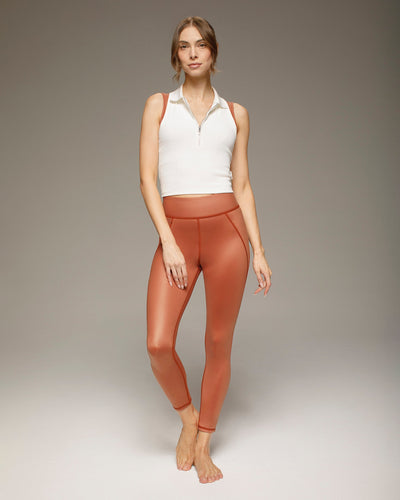 Liquid Gloss Legging - Burnt Orange