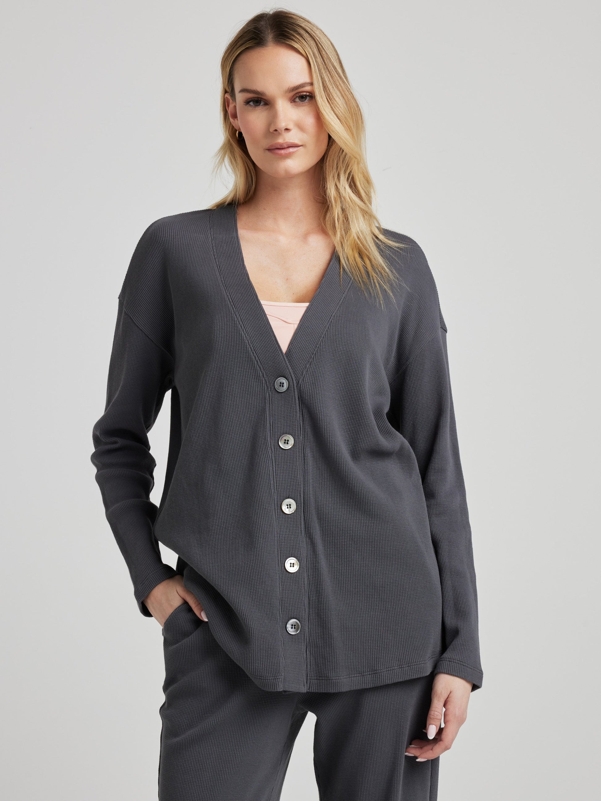Relaxed Cardigan - Charcoal | Losano | Evolve Fit Wear