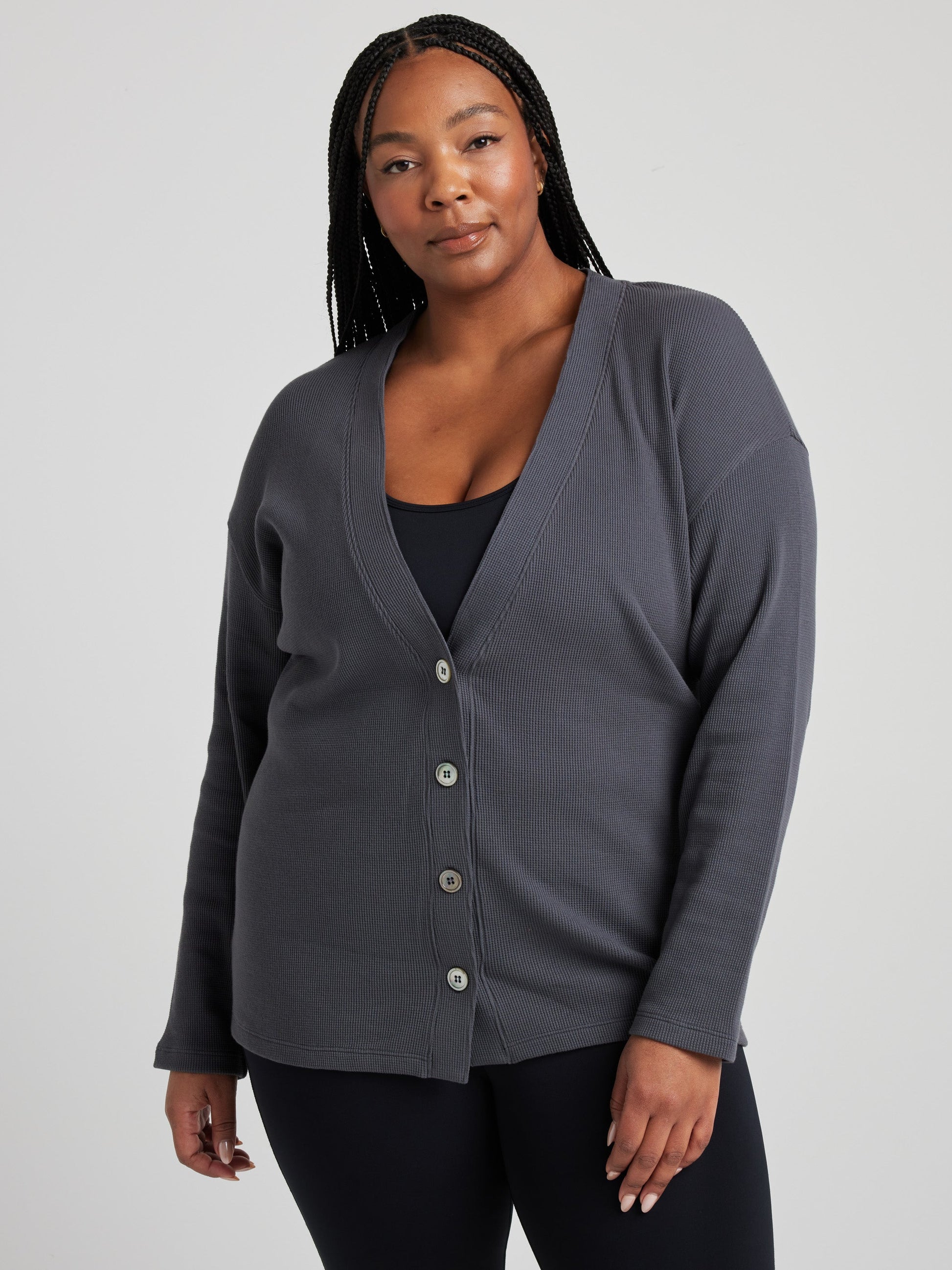 Relaxed Cardigan - Charcoal | Losano | Evolve Fit Wear