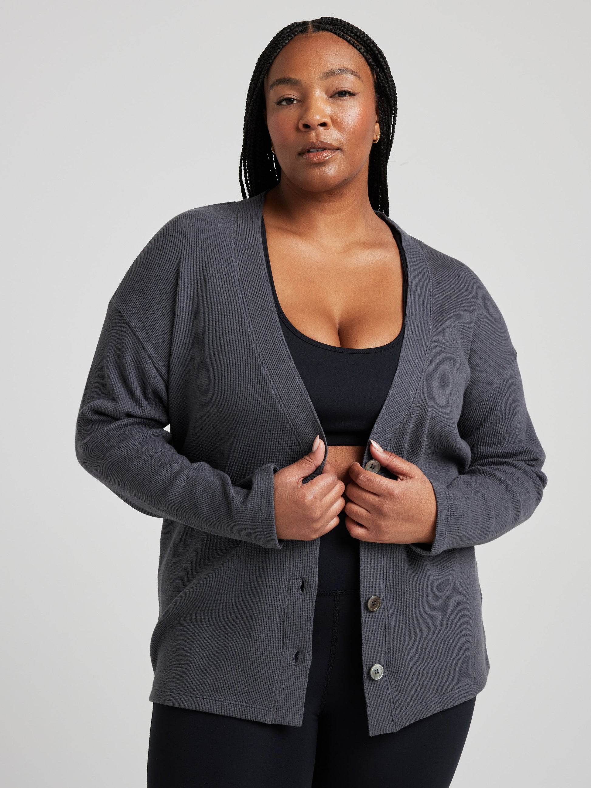 Relaxed Cardigan - Charcoal | Losano | Evolve Fit Wear
