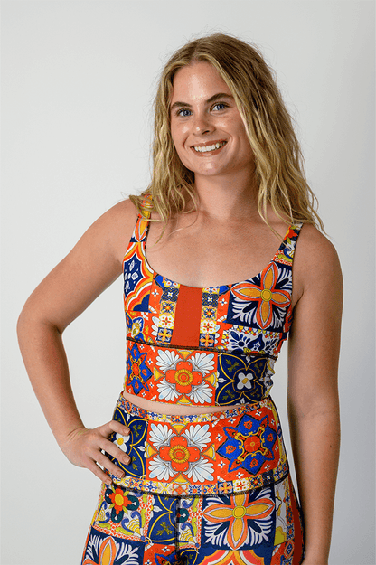 Limitless Sports Bra - Mosaic in Sienna | Yoga Democracy | Evolve Fit Wear