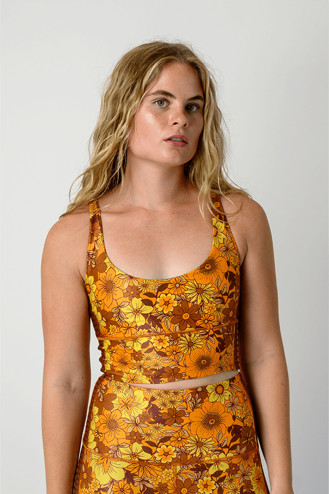 Limitless Sports Bra in Flower Power - Medium Support, A - E Cups | Yoga Democracy | Evolve Fit Wear
