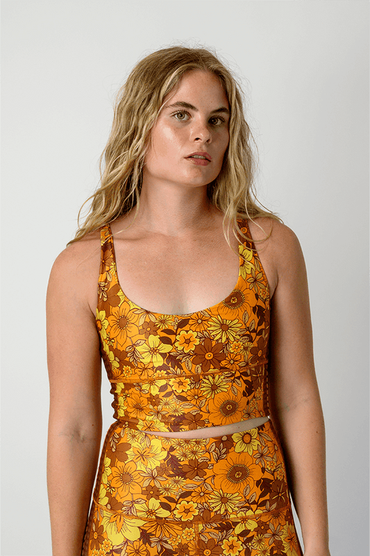 Limitless Sports Bra in Flower Power - Medium Support, A - E Cups | Yoga Democracy | Evolve Fit Wear