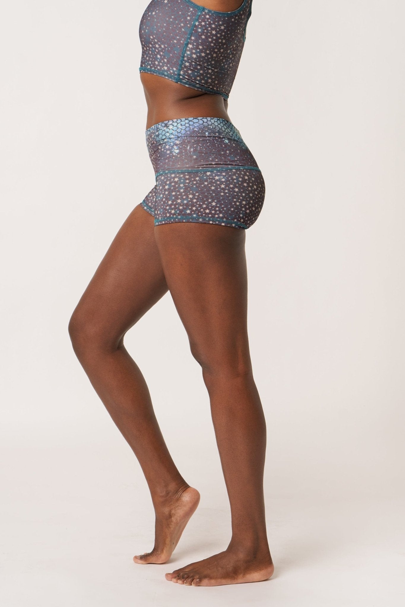 Mermaid Fairy Queen Teal Sun Shorts | Teeki | Evolve Fit Wear