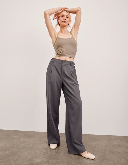 Status Wide Leg Trousers - Soft Umber