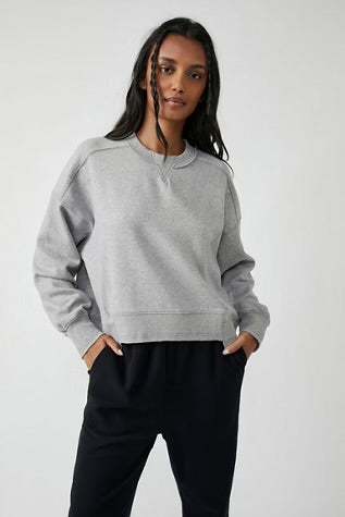 Free People Intercept Pullover - Heather Grey