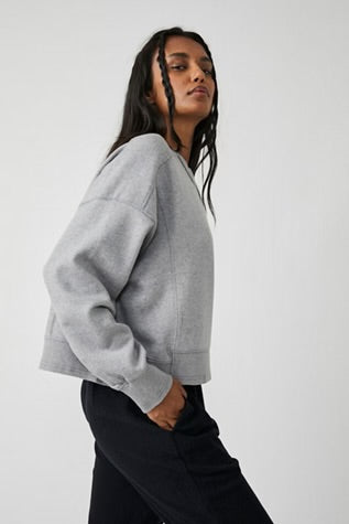 Free People Intercept Pullover - Heather Grey