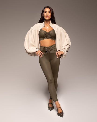 Palma Gloss Legging - Olive
