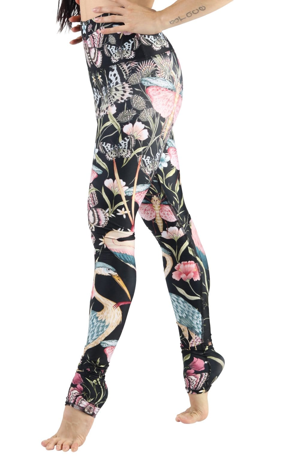 Yoga Democracy Leggings Pretty in Black Printed Yoga Legging