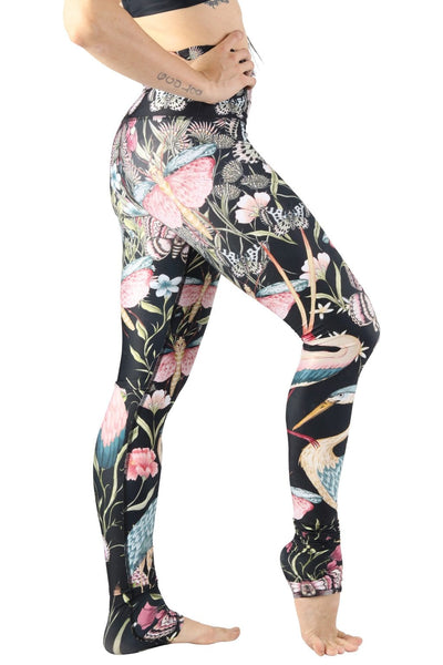 Yoga Democracy Leggings Pretty in Black Printed Yoga Legging