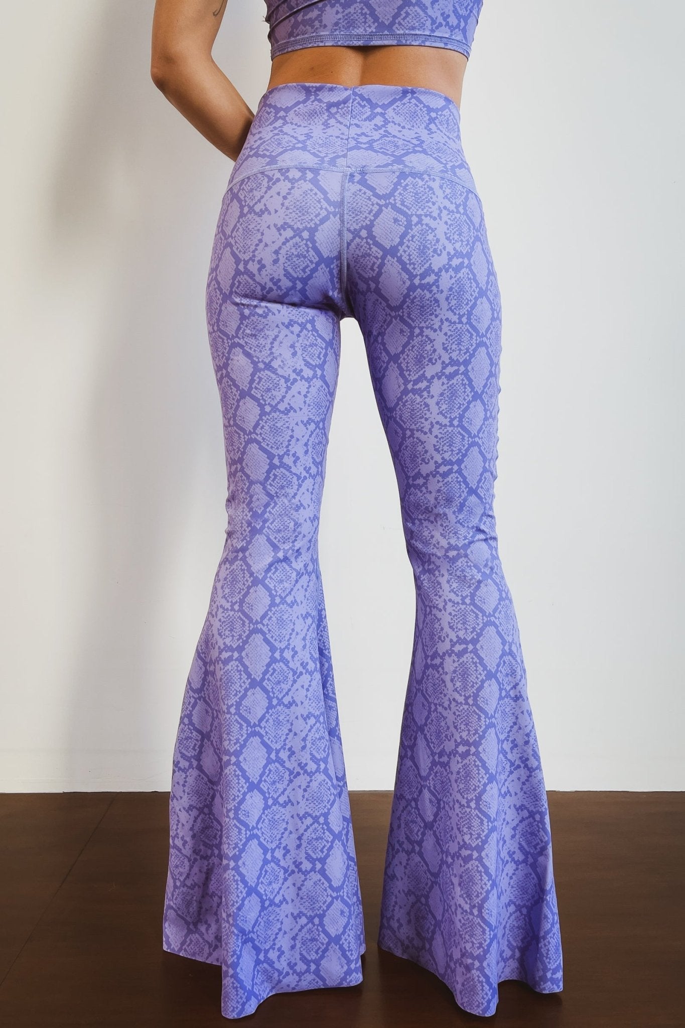 Lilac Snake Crop Bell Bottom ♡ | WithLove | Evolve Fit Wear