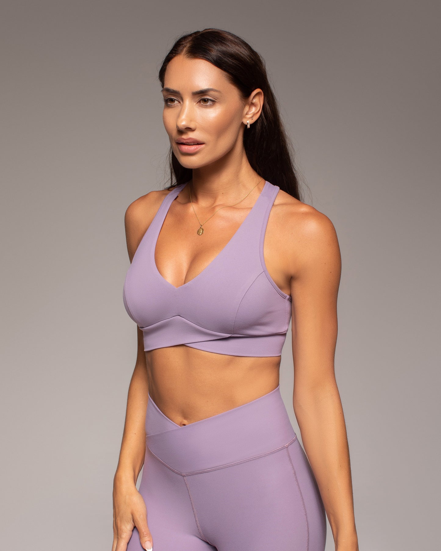 Ray V-Neck Longline Bra - Lavender
