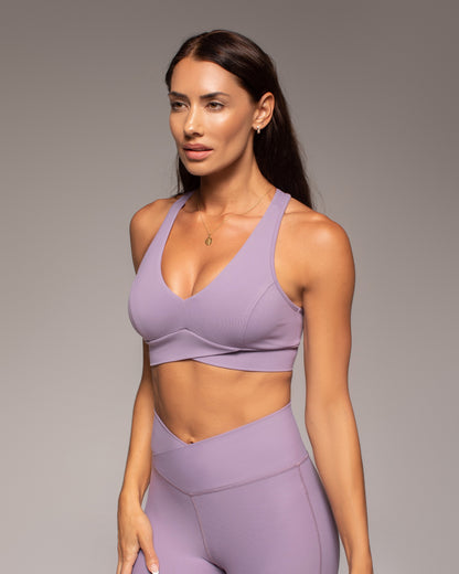 Ray V-Neck Longline Bra - Lavender