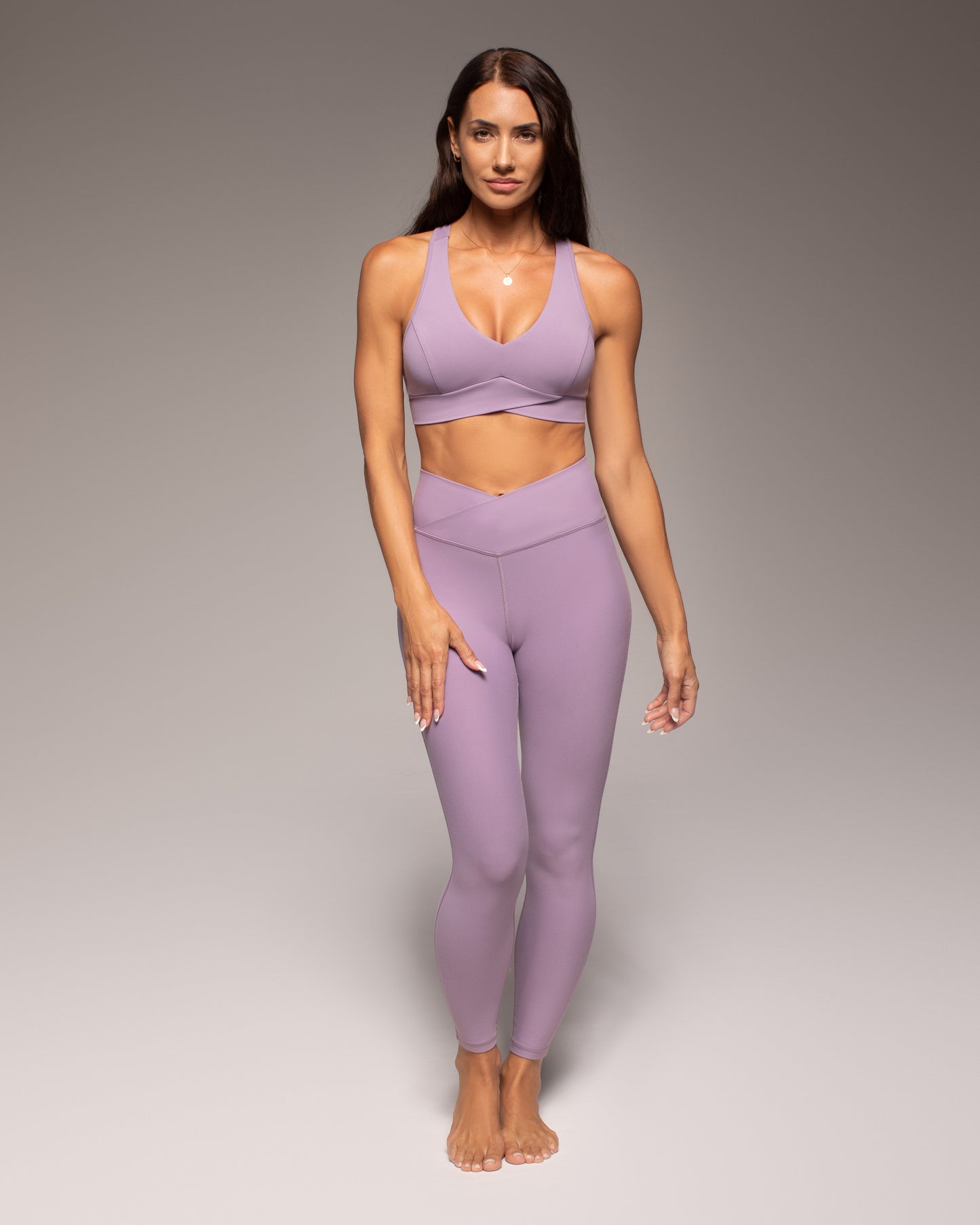Ray V-Neck Longline Bra - Lavender