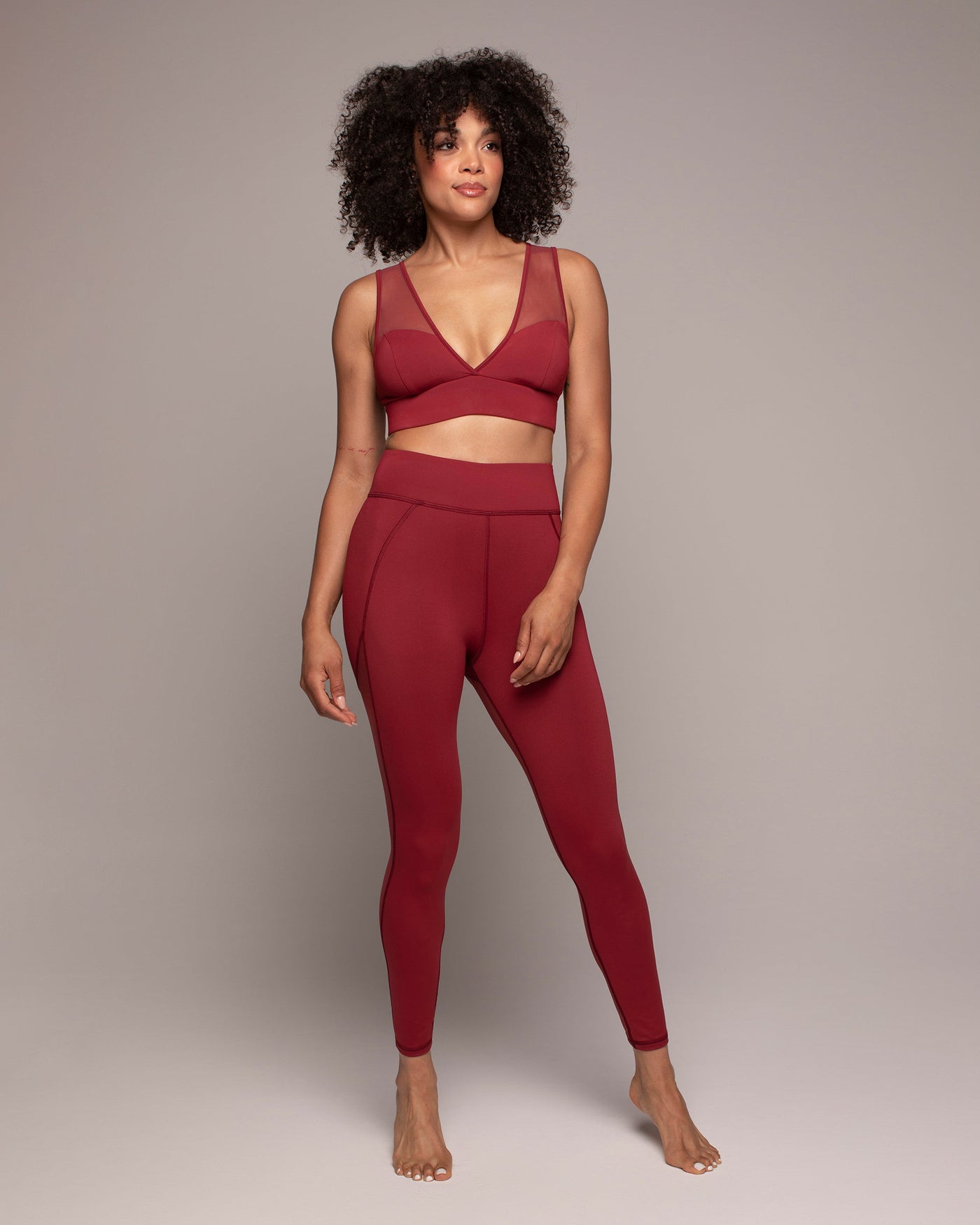 Revue Mesh Legging - Earth Red