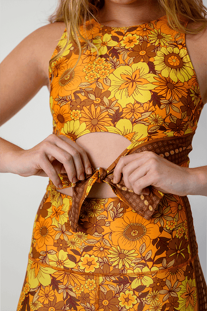 Reversible Knot Top in Flower Power | Yoga Democracy | Evolve Fit Wear