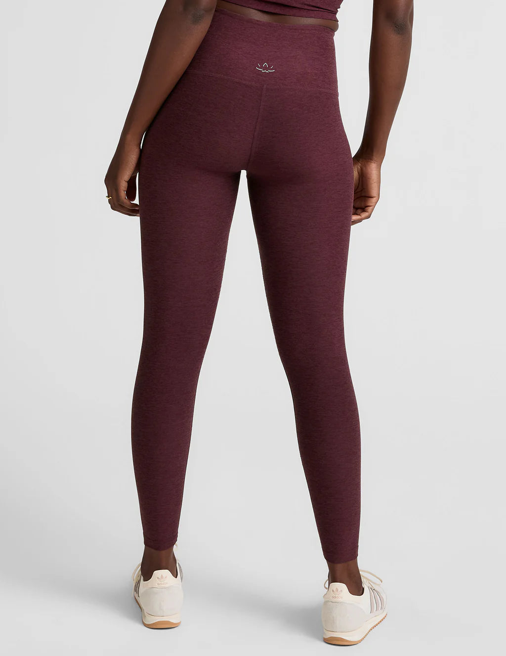 Spacedye Caught in the Midi High Waisted Leggings - Midnight Burgundy Heather
