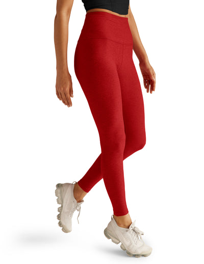 Beyond Yoga Caught in the Midi Legging - Ruby Red Heather