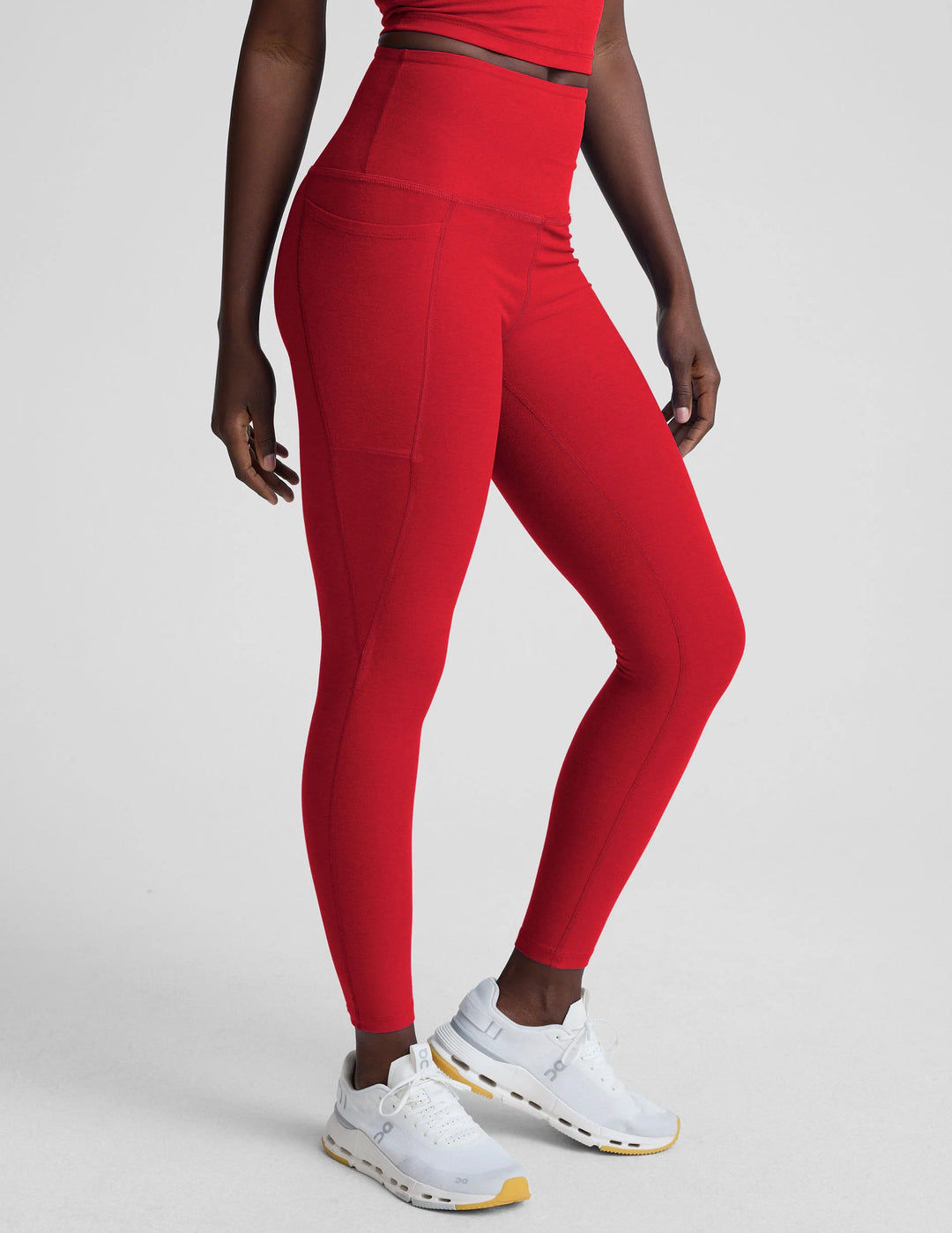 Spacedye Out Of Pocket High Waisted Capri Leggings - Red
