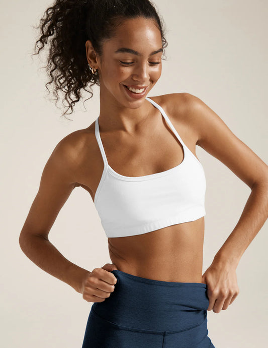 Spacedye Slim Racerback Bra - Cloud White