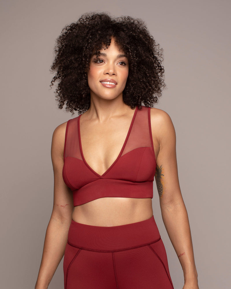 Solstice Longline Bra - Earth Red