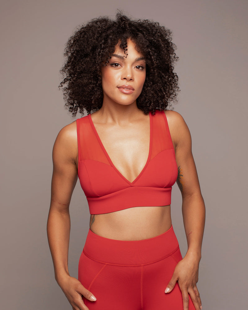 Solstice Longline Bra - Fire Red