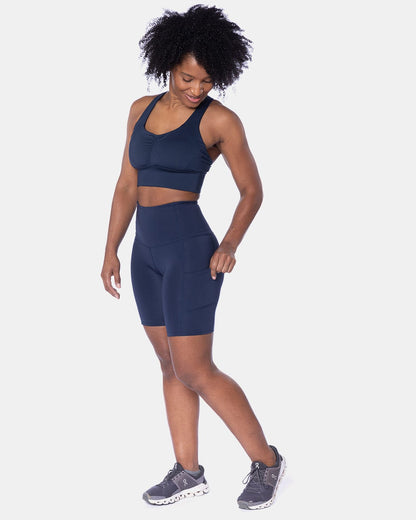 Hi Five Pocketed High-Waist Bike Short - Night Swim Navy