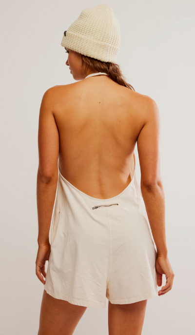 Free People Movement Hot Shot Halter Romper - Tofu