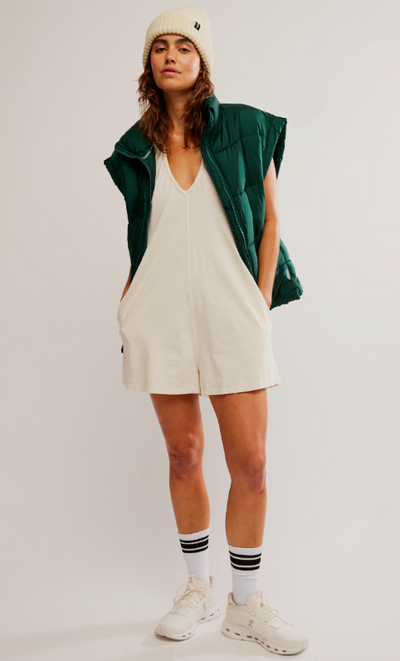 Free People Movement Hot Shot Halter Romper - Tofu