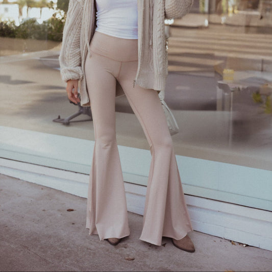 Solid Tan Long Bell Bottom ♡