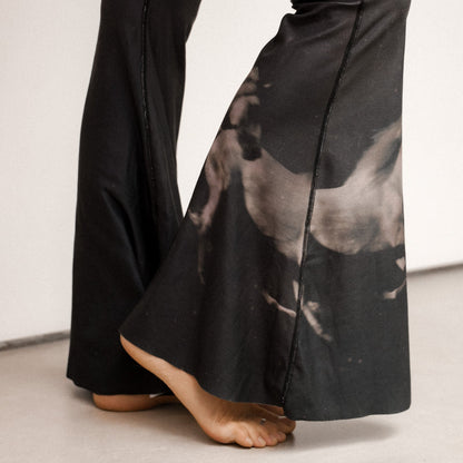 High Horses Black Crop Bell Bottom