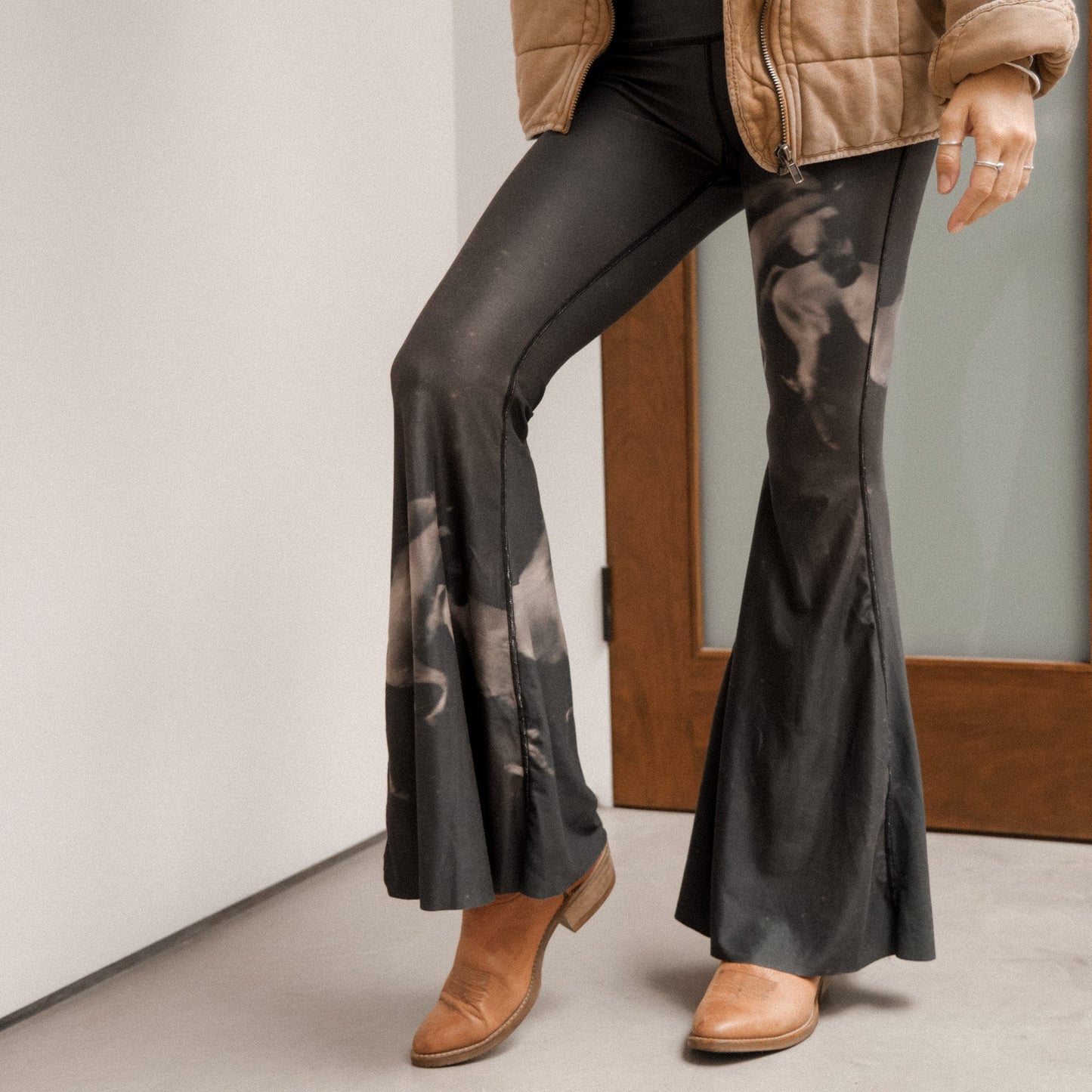 High Horses Black Crop Bell Bottom