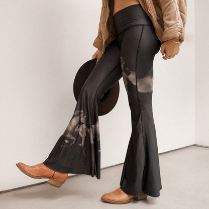 High Horses Black Crop Bell Bottom