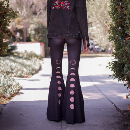 New Moon Black Long Bell Bottom