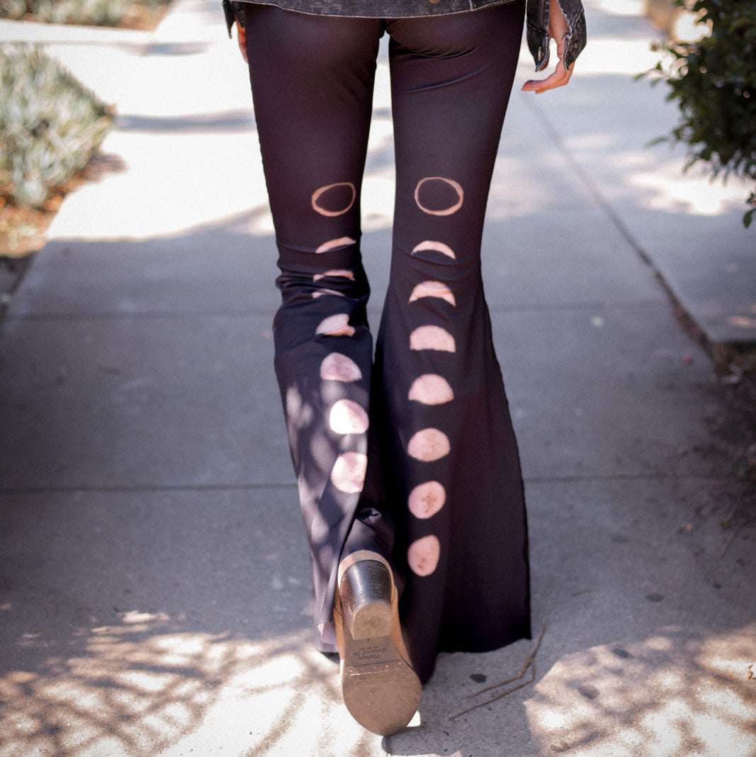 New Moon Black Long Bell Bottom