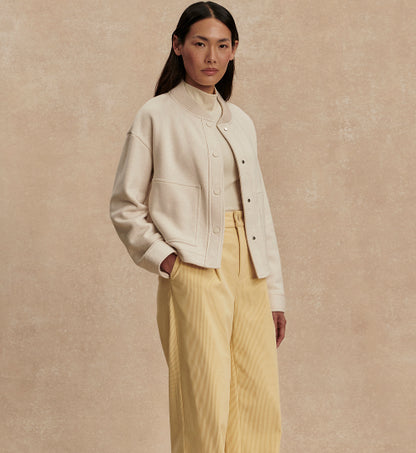 The Varley Khai Snap Front Cropped Jacket – Birch Marl | Evolve Fit Wear