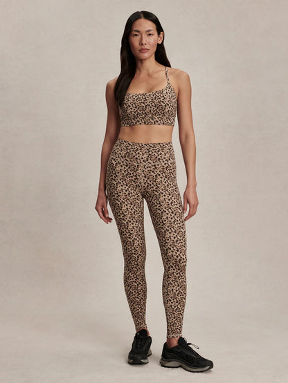 Varley FreeSoft High Rise High Waisted Leggings in Coffee Quartz Cheetah | Evolve Fit Wear