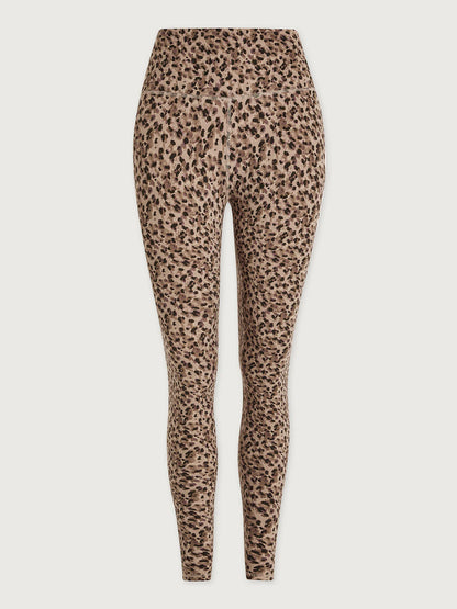 Varley FreeSoft High Rise High Waisted Leggings in Coffee Quartz Cheetah | Evolve Fit Wear
