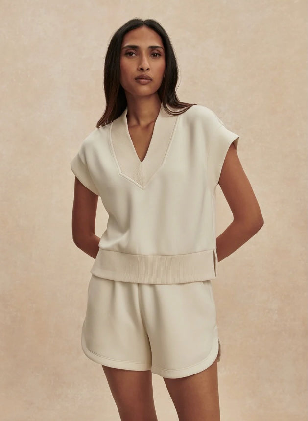 Varley Gracee V Neck Tank Top in Pristine front view
