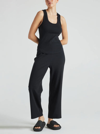 Serene Rib Relaxed Pant - Black | Losano | Evolve Fit Wear