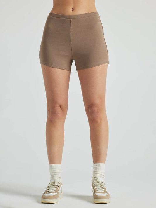 Serene Rib Shorts - Pine Bark | Losano | Evolve Fit Wear